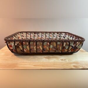 Vintage Beaded Metal Casserole Holder Tray 14.5" Serving Tray No Dish
